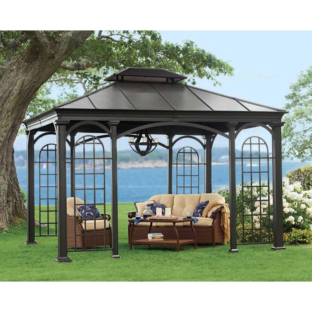 Photo Gallery of The 12×10 Hardtop Aluminum Gazebo With Netting