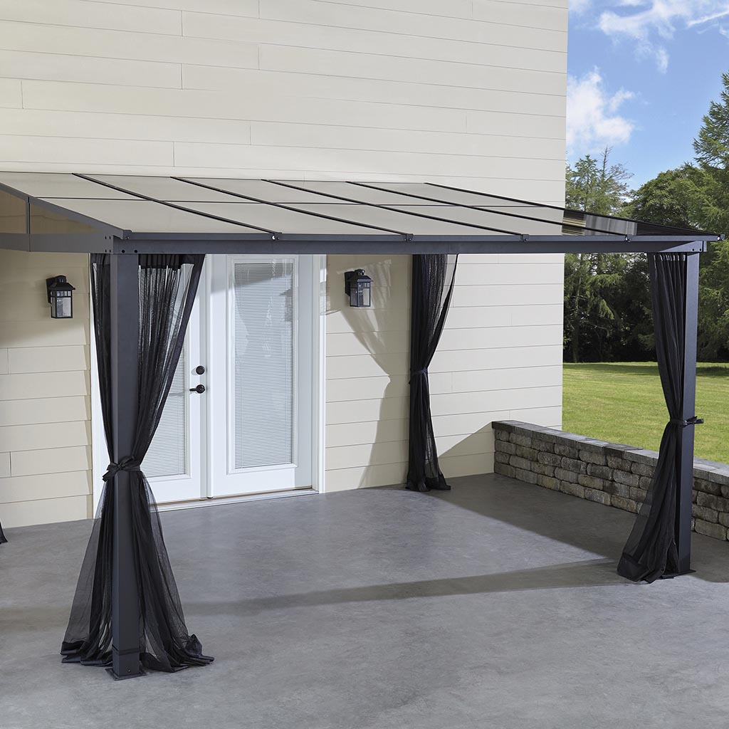 12x10 Hardtop Aluminum Gazebo with Netting