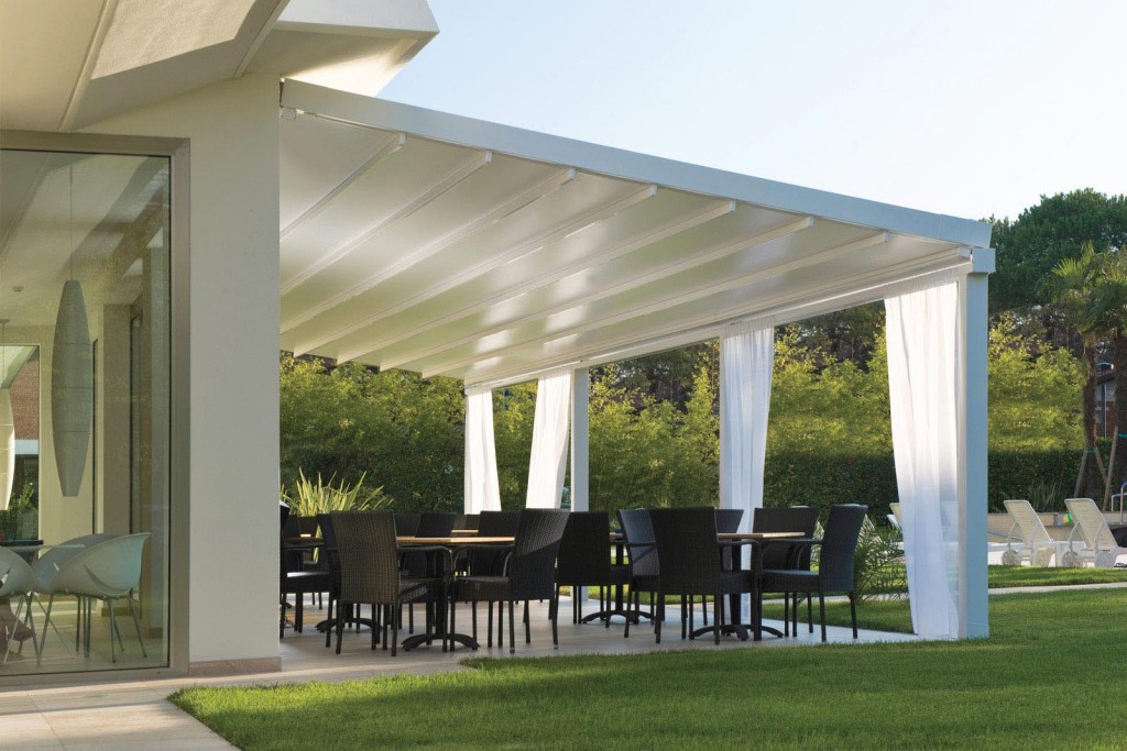 permanent pergola with retractable roof