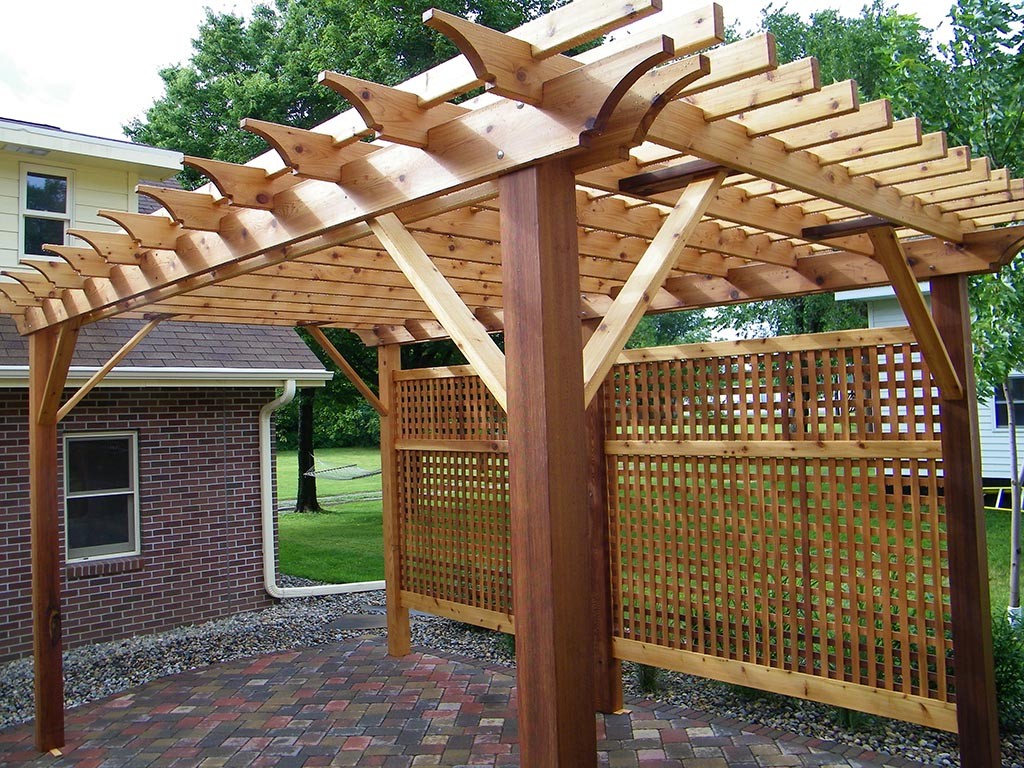 Attached Cedar Pergola Kits